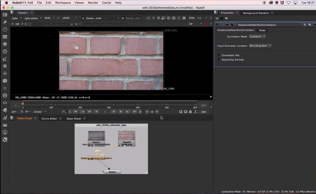Plugin pour Nuke
 - Zeiss fournit un plugin pour Nuke qui permet d’utiliser les métadonnées pour appliquer les caractéristiques des objectifs sur les CGI

