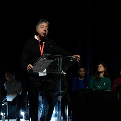 Jean-Marie Drejou présentant la conférence Femmes à la Caméra
 - Photo Katarzyna Średnicka

