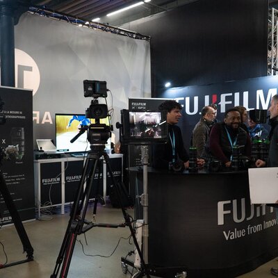 Le stand Fujifilm-Fujinon
 - Photo Lola Cacciarella

