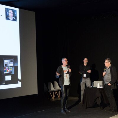 Mickael Carstens, Timm Brückner et Philippe Ros, lors de la conférence 