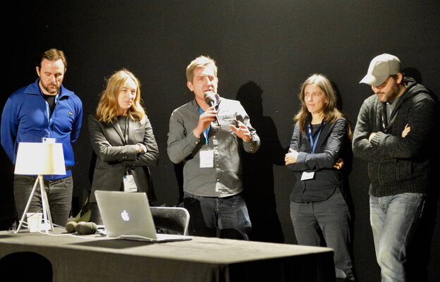 Mathias Boucard, Natasza Chroscicki, Samuel Renollet, Marie Spencer et lors de la projection Arri-RVZ
 - Photo Alain Curvelier

