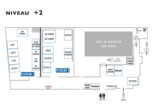 Micro Salon AFC 2016 - Plan du niveau +2 (2e étage)

